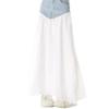 2026 Summer New Retro Irregular Splicing Cowboy Skirt for Women, Versatile and Slimming, Denim Half Body Skirt, Long Style