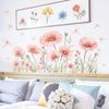 Pink Floral Dragonfly Wall Sticker Self Adhesive PVC Decal for Living Room Bedroom Home Interior Decoration