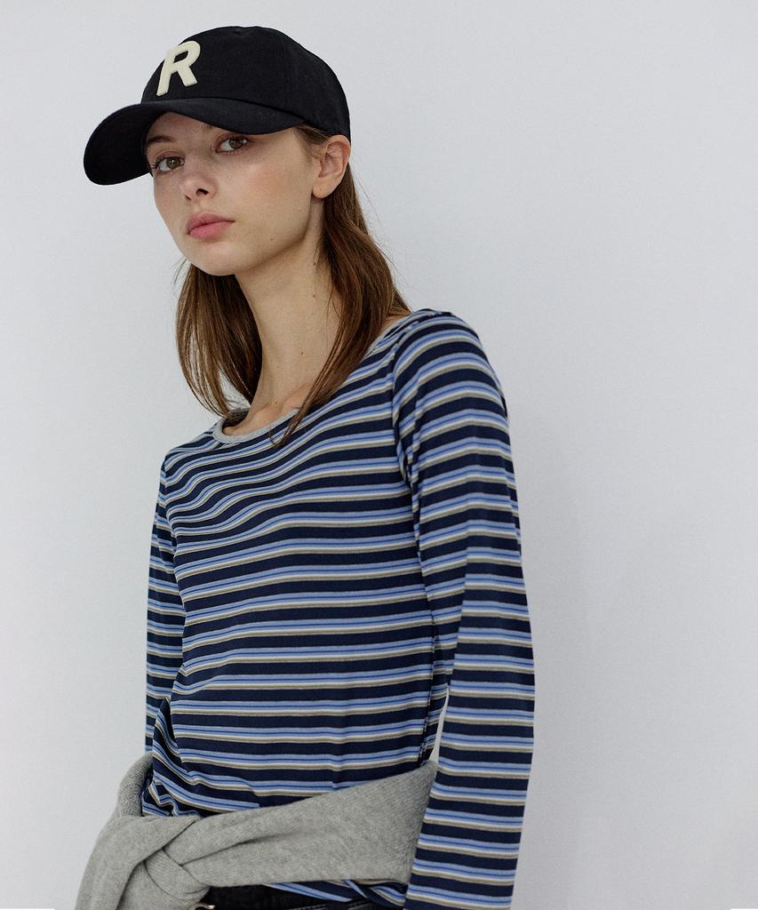 ROIROI Striped Long Sleeve T-Shirt - Navy