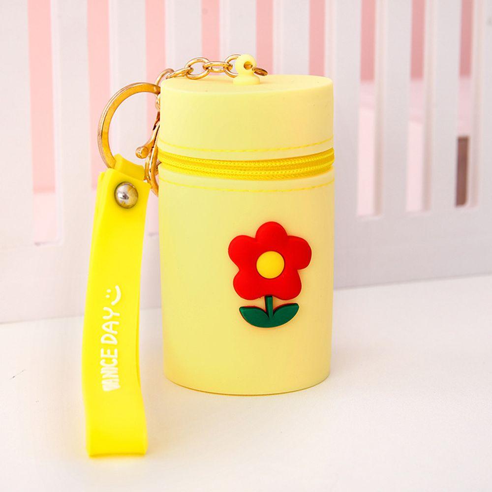 Pocket Cute Pattern Multifunctional Silicone Coin Purse Headphone Storage Bag Key Chain Bucket Bag