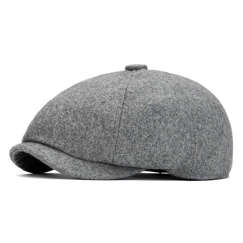 Men's British Retro Wool Octagonal Cap - Autumn/Winter Warm European Duckbill/Beret Style