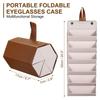 Sunglasses Travel Eyeglass Storage for Multiple Pairs of Foldable Sunglasses Portable Eyeglass Brown [PATIKIL] 6-Slot Organizer, Case, Eyeglasses,