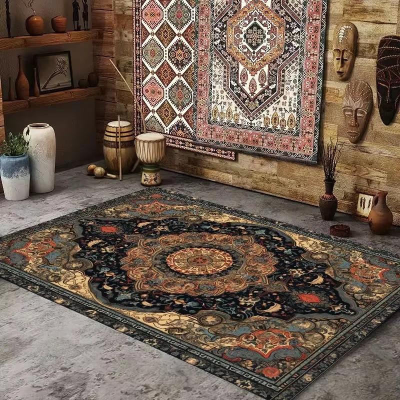Retro-ethnische Teppiche, türkischer Perserteppich für Wohnzimmer, Nachttisch, Schlafzimmer, Vintage-Bodenmatte, Eingang, Fußmatte, Teppich, großer Teppich