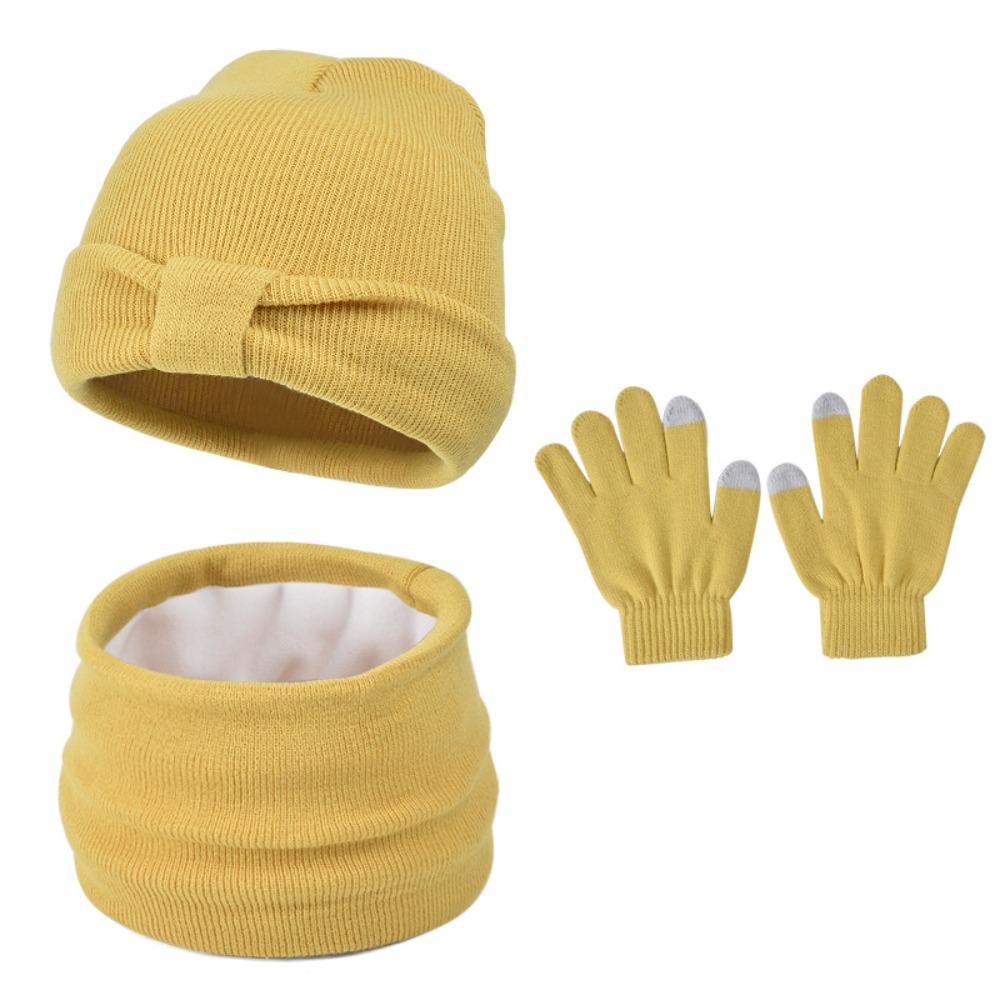 3Pcs/Set Warm Kids Hats Scarfs Gloves Set Cute Baby Beanie Cap Gift Mitten  Toddler