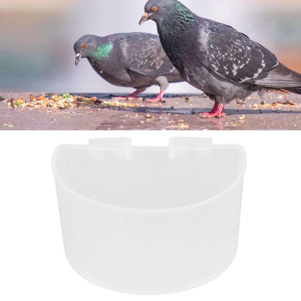 20Pcs Plastic Birdcage Feeder White Bird Feeding Cup Parrot Water Bowl Birdcage Decoration S