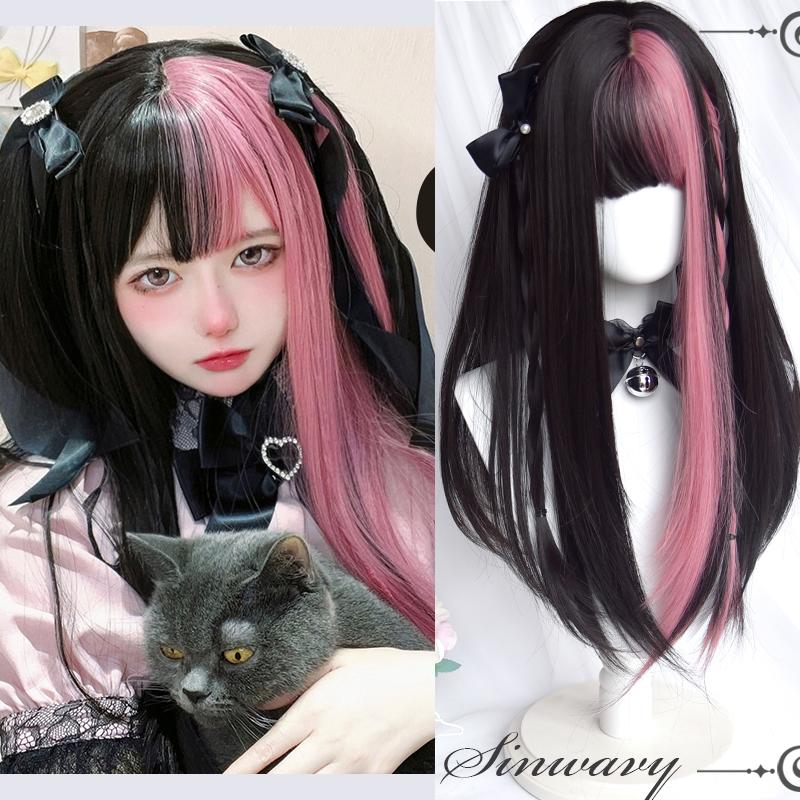 Synthetic Straight wigs 24 Inch Long Heat-Resistant Blue Wig For Women Halloween And Christmas New Year Carnival Music Festival