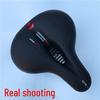 Mountain Bike Saddle with Center Hole, Cushion, USB Charging Tail Light Holder, Shock Absorbing Ball, and Lighted Seat Bag