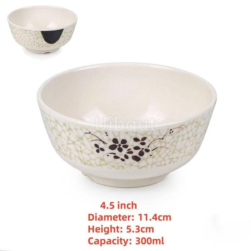 

4.5 5 inch 2 10 pcs set Break resistant Melamine Bowl Thickened Flower Rice Soup Snack Bowl Plastic Food Tableware Chinese Bowls 2 pcs