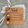 Sister Birthday Gift Set Agate Stone Keychain With Sentimental Message Card and Beaded Bracelet for Women