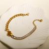 Stainless Steel Heart-shaped Ladies Elegant Bracelet For Women Crystal Bangle