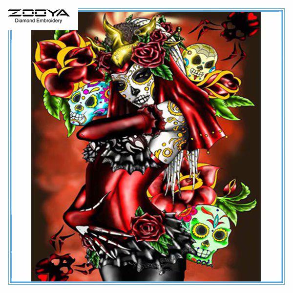 

ZOOYA DIY 3D Алмазная картина Скелет Женщина Вышивка Крестом Стежок Главная Декор