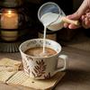 White Ceramic Cup Rough Ceramic High Aesthetic Hand-painted Cup American Retro Ceramic Mug Kitchen Drinkware Coffee Cups