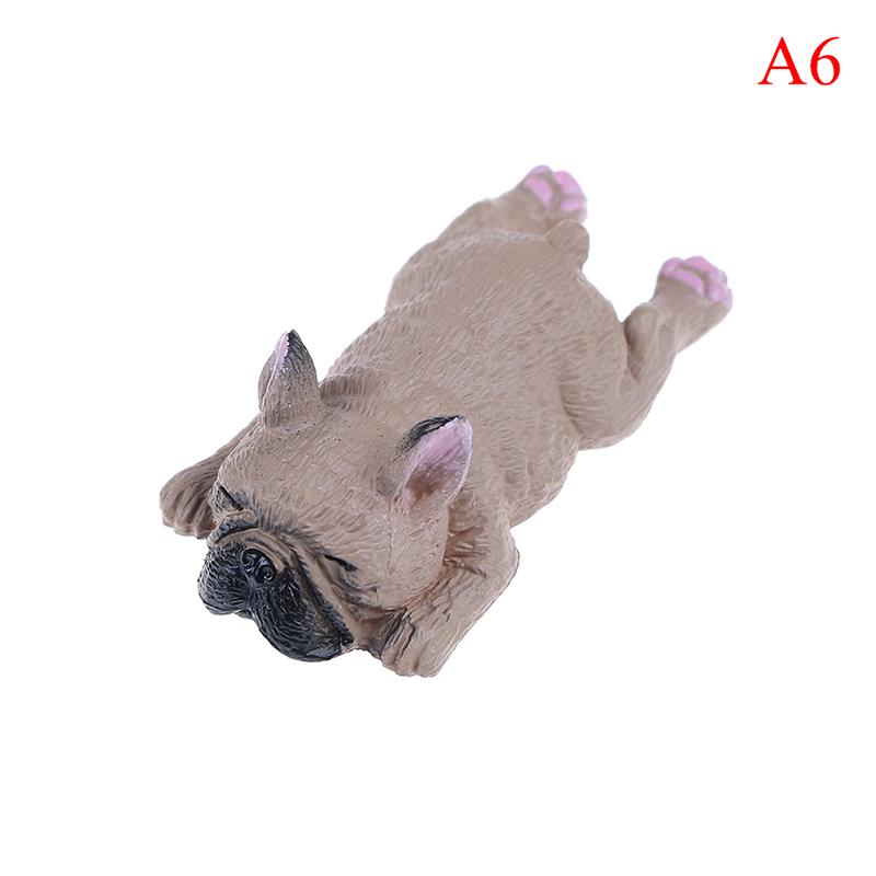 1PCS French Bulldog Sleepy Corgis Dog Toys Landscape Decor Animals Dolls Kids Gifts Action Figures PVC Model Toy