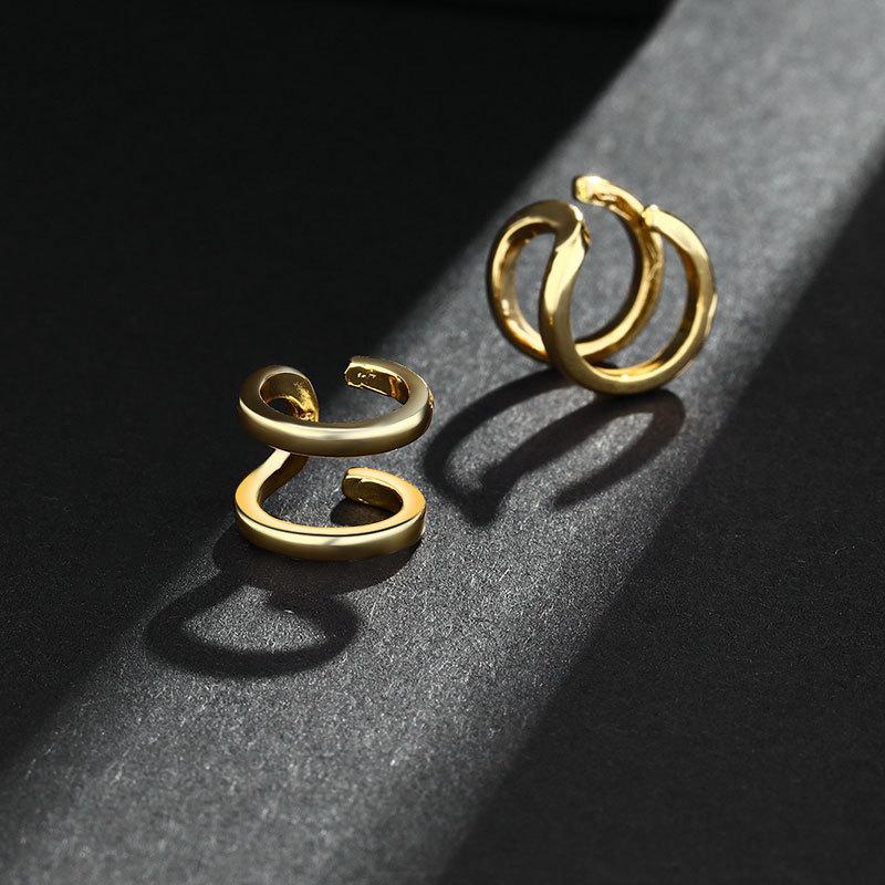 Korean Version of Fashion Temperament, No Ear Piercings, Double-line Bare Body Ear Clips, Female Bone Clips