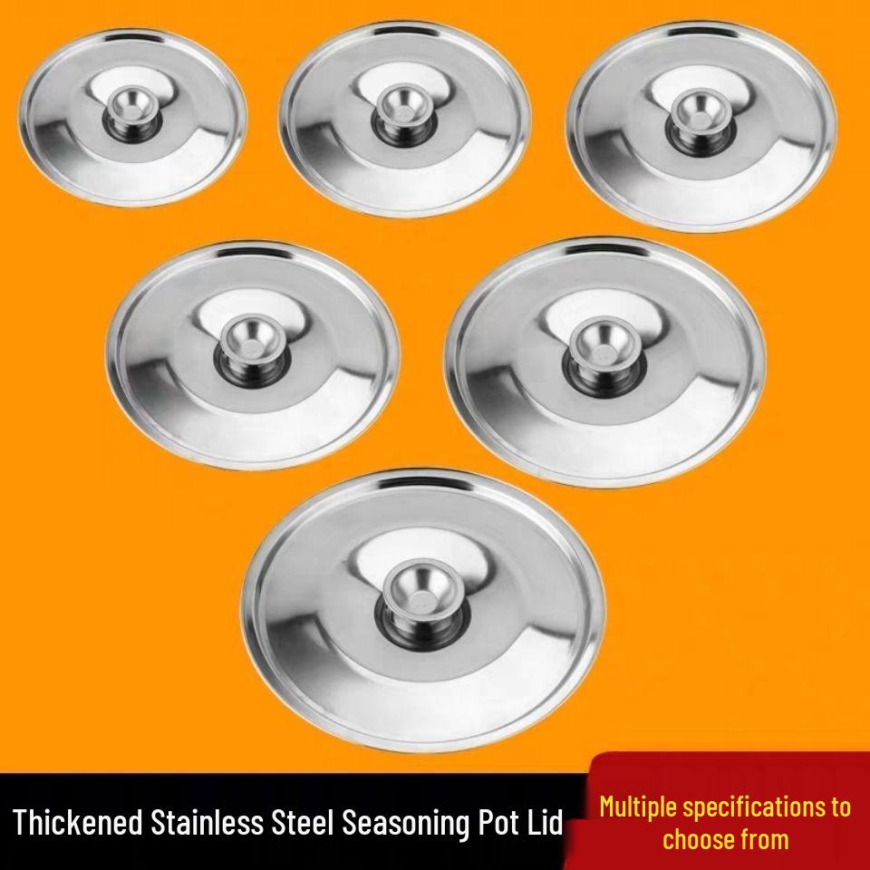 Round Stainless Steel Non-Magnetic Condiment Bowl with Lid Flat Lid