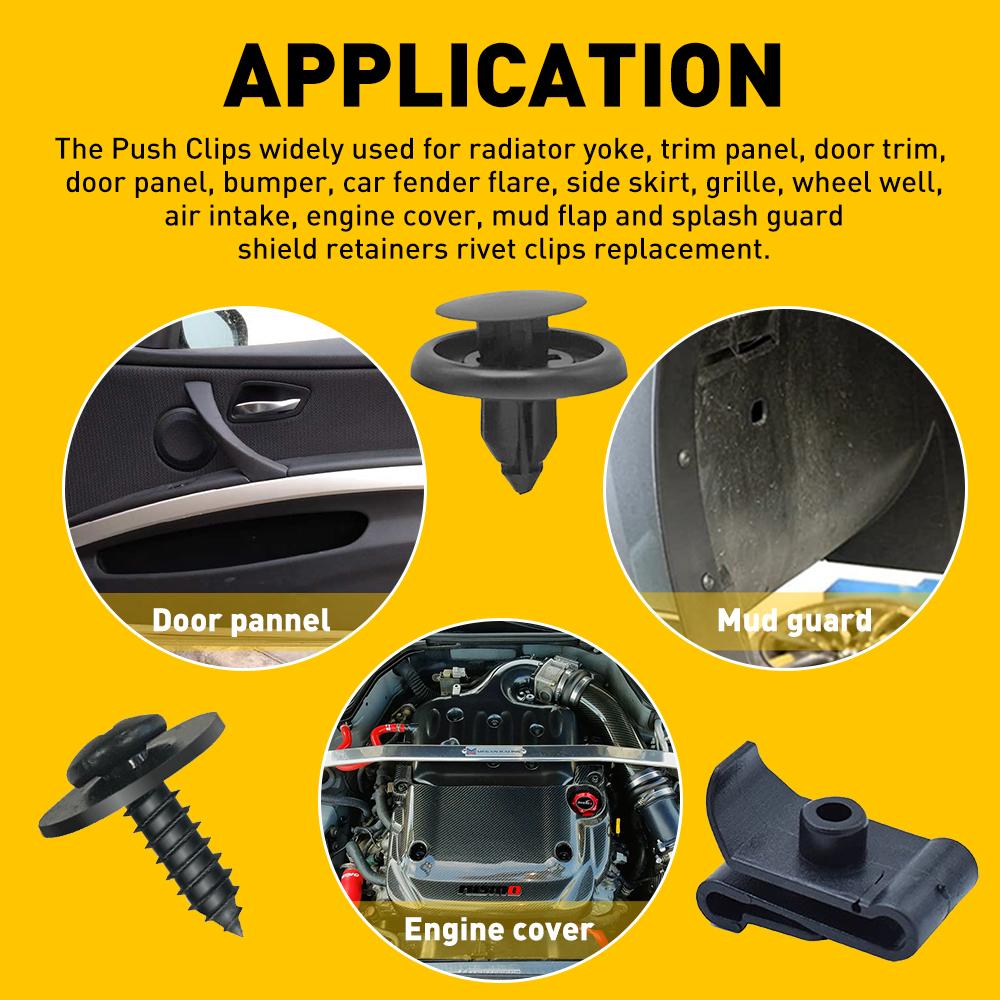 50 Pcs Under Engine Cover Clips Underbody Mudguard Shield Screws Plastic and Metal Fasteners Kit for Toyota Lexus