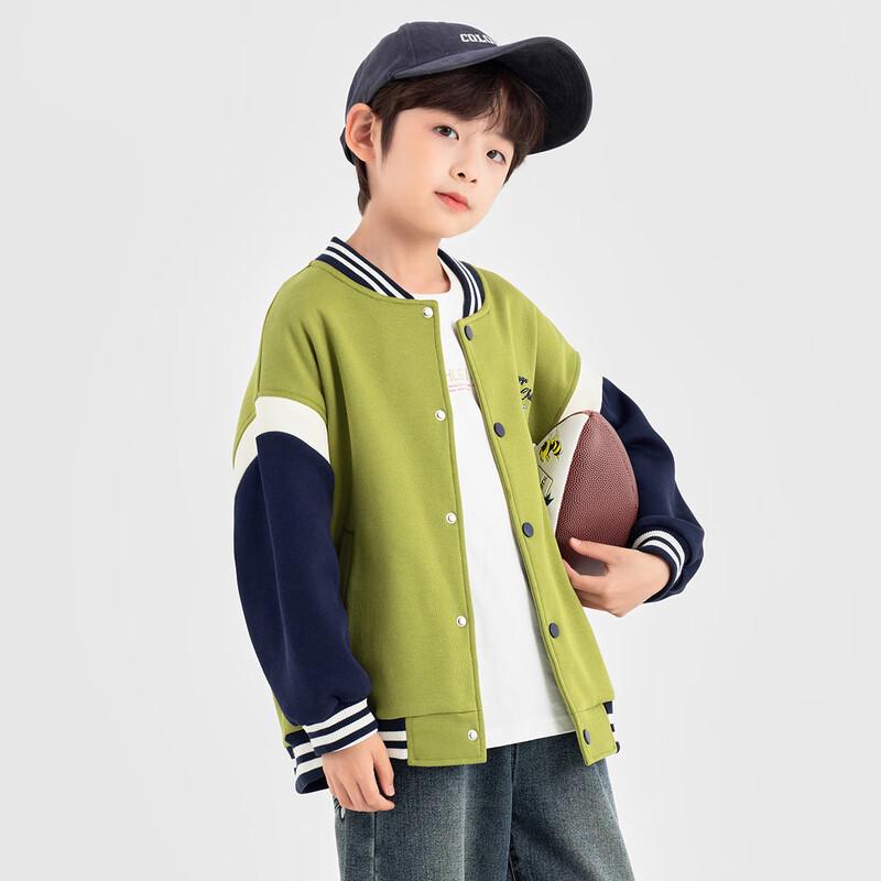 Duoduojia Boy's 2025 Spring/Autumn Color-block Baseball Jacket