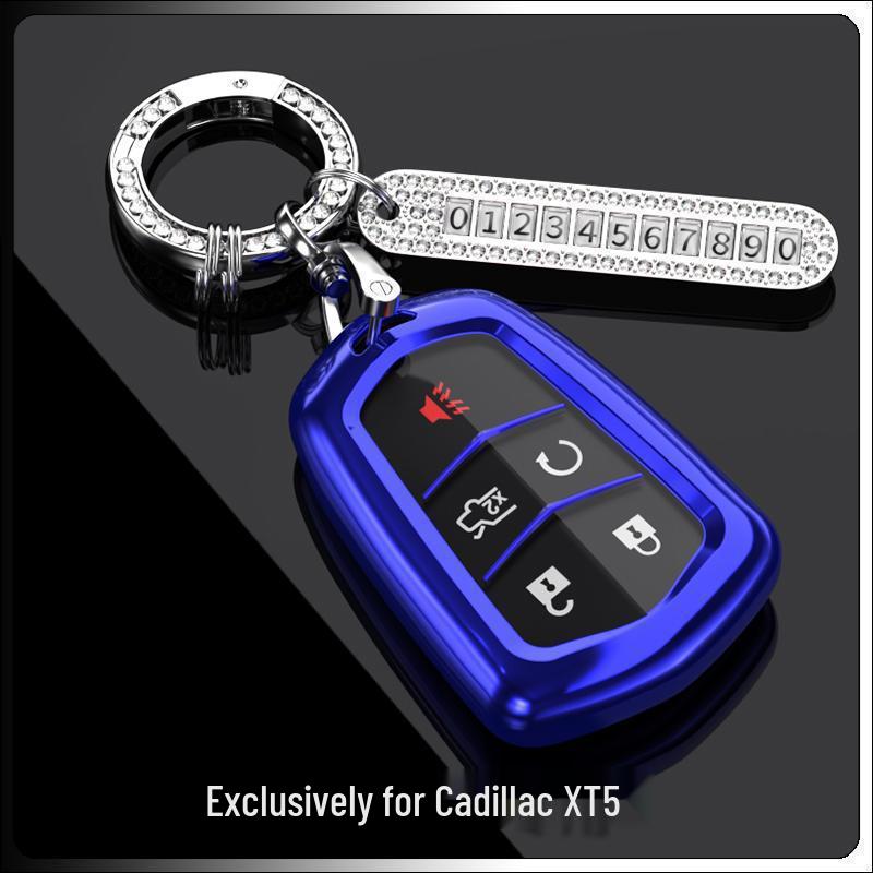 Cadillac XT5 Key Cover 2024: Luxury Full Coverage Shell with Hanging Buckle for Men & Women