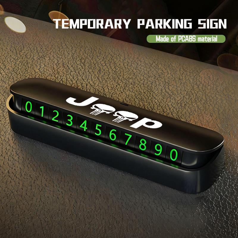 Car Temporary Phone Number Park Card Plate Sticker Accessories For Jeep Grand Cherokee Patriot Renegade Compass Wrangler AJY1