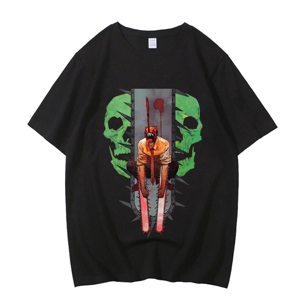Chainsaw Man T Shirt Men Retro Vintage Printed Graphic T Shirt Women Harajuku High Quality Cotton Casual Short Sleeve Tshirt