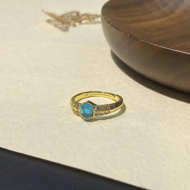 Vintage Style Geometric Adjustable Rings For Women Elegant Fashionable Copper Jewelry