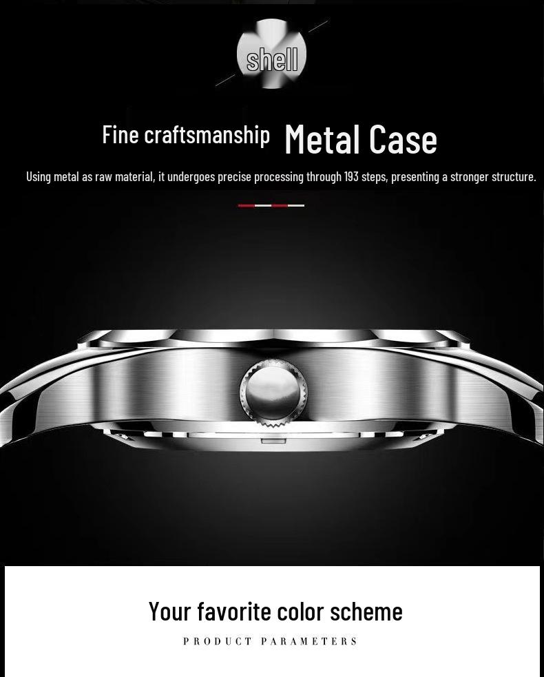 Tycoon Gold Men's Stainless Steel Double Calendar Waterproof Watch