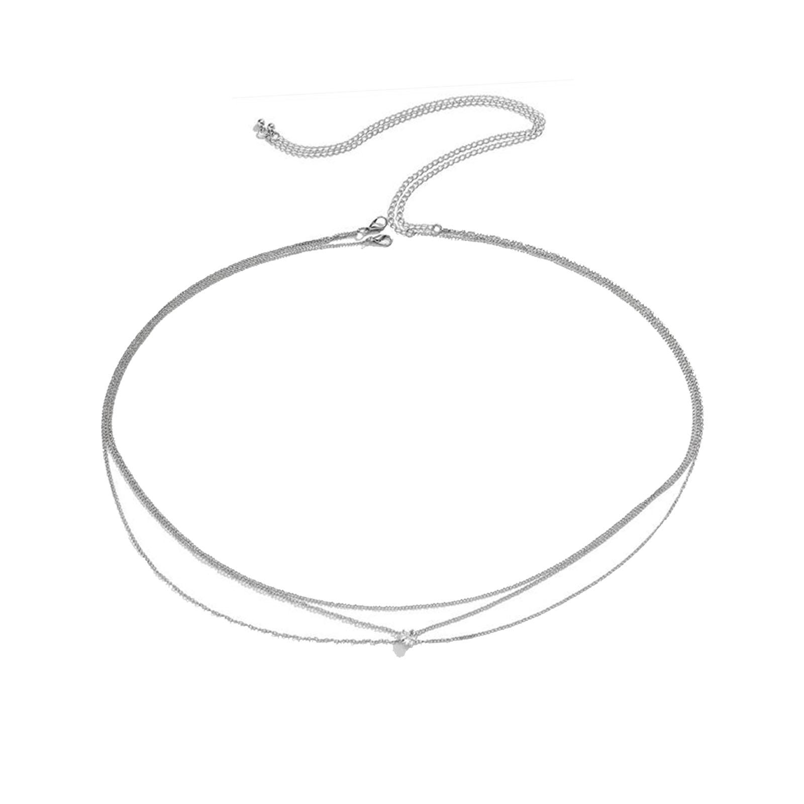 

Women Waist Chain Belt Dress Belt Lady Body Jewelry for Pants Skirt Clothes белый