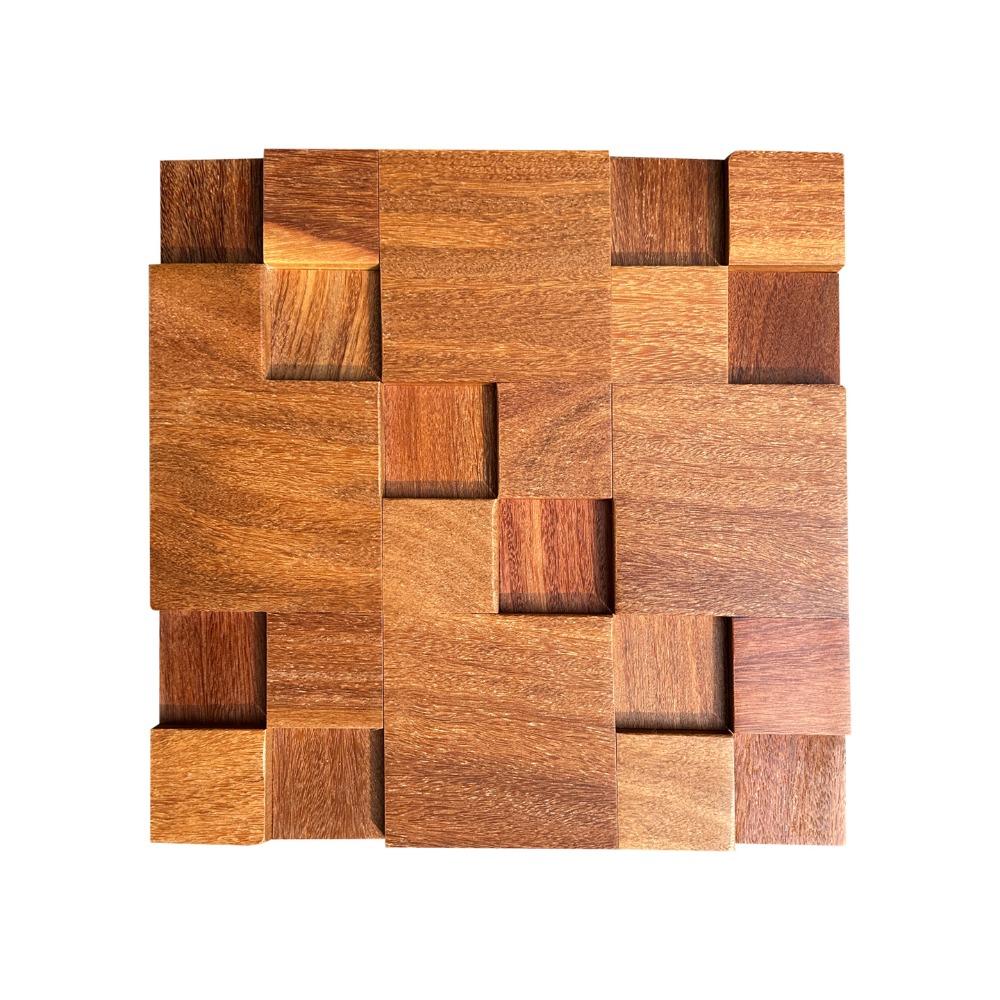 Solid Wood Concave and Convex Three-dimensional Small Square Background Wall Hanging Dining Room Coffee Living Room Wall Decor
