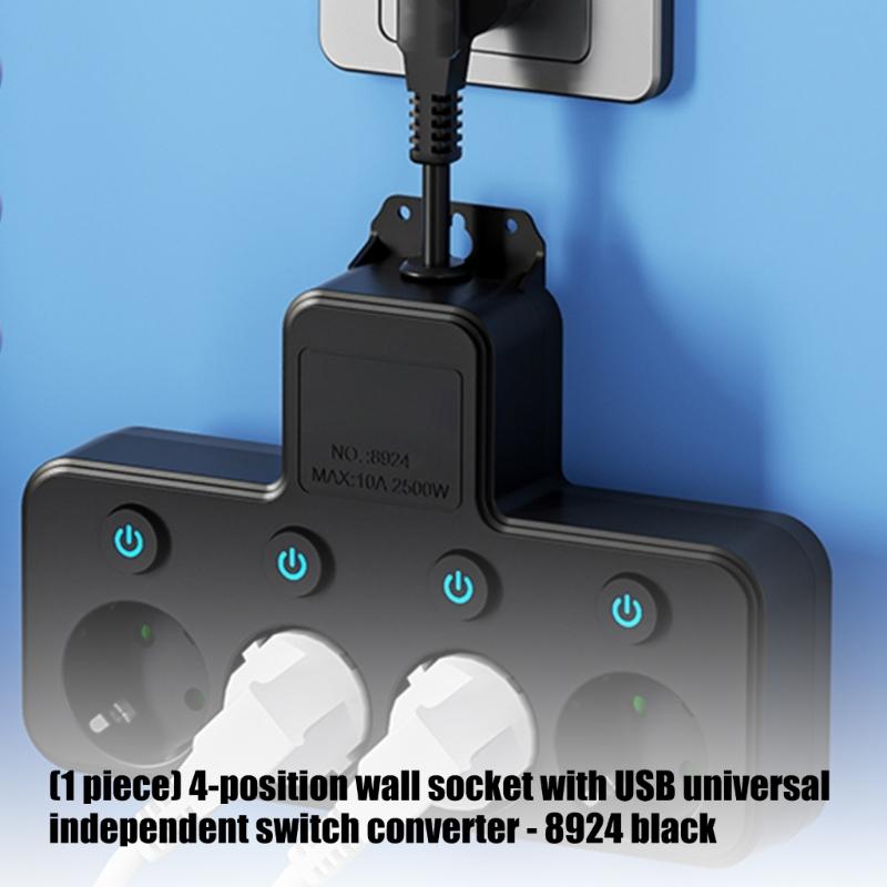 5 Outlet Wall Sockets with 2 USB And 2 Type C Ports Rotating 180 Degrees For Multiple Device Charging