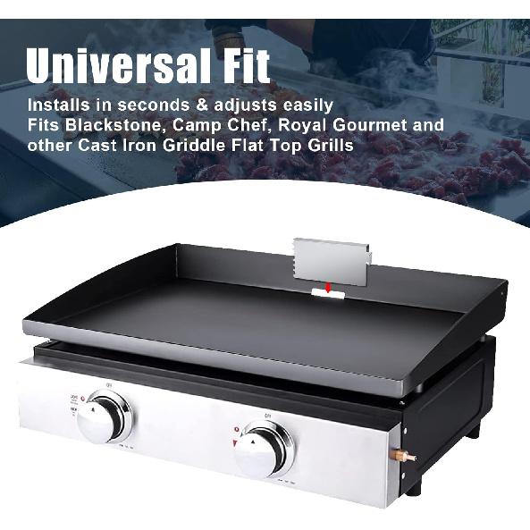 Grill Food Screen, Stainless Steel Rear Grease Gate/Guard Food Fighter Screen Block Flat Grill Accessories for Blackstone Griddle to Prevent Food