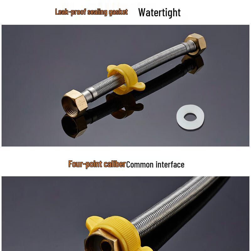 304 Stainless Steel Braided Hot & Cold Water Inlet Hose