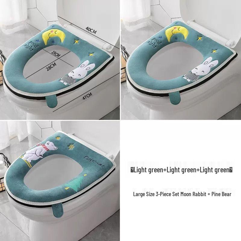 Universal Waterproof Zippered Toilet Seat Cushion - Cute, Thickened, and All-Season