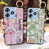 Dirt-resistant Wristband Phone Case For ZTE Blade A73 4G/V50 Smart Anti-knock Cartoon Wrist Strap Phone Holder Soft Case
