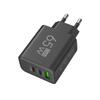 65W GaN Charger USB PD Type-C Fast Charging 3-Port Phone Adapter QC3.0 Compatible with IPhone 15 Pro Max Samsung Galaxy