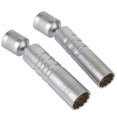 12 úhlový flexibilní nástrčný klíč s magnetickým nástrojem pro autodílnu, univerzální kloub, tenkostěnný, 14mm, 16mm, klíč na zapalovací svíčky