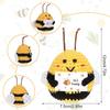 Positive Crochet Bee Doll with Encouraging Card Emotional Support Handmade Knitting Big Butt Bee Animal Room Decoration Ornament