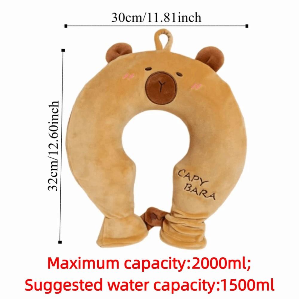 Cartoon U-shaped Hot Water Bag Detachable Anti-scalding Neck Warmer Comfortable Reusable Neck Support Warm Water Bag