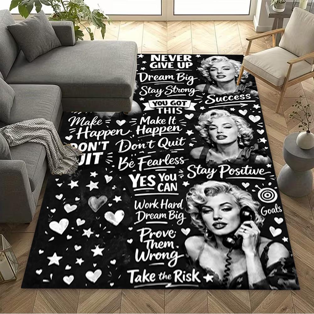 Tappeto da Pavimento Iconico di Marilyn Monroe Tappeto per Ufficio Adatto per Balcone Stanze dei Giochi Corridoio Ingresso Tappeto Antiscivolo Decorazione Ufficio Anime Regalo per Festival