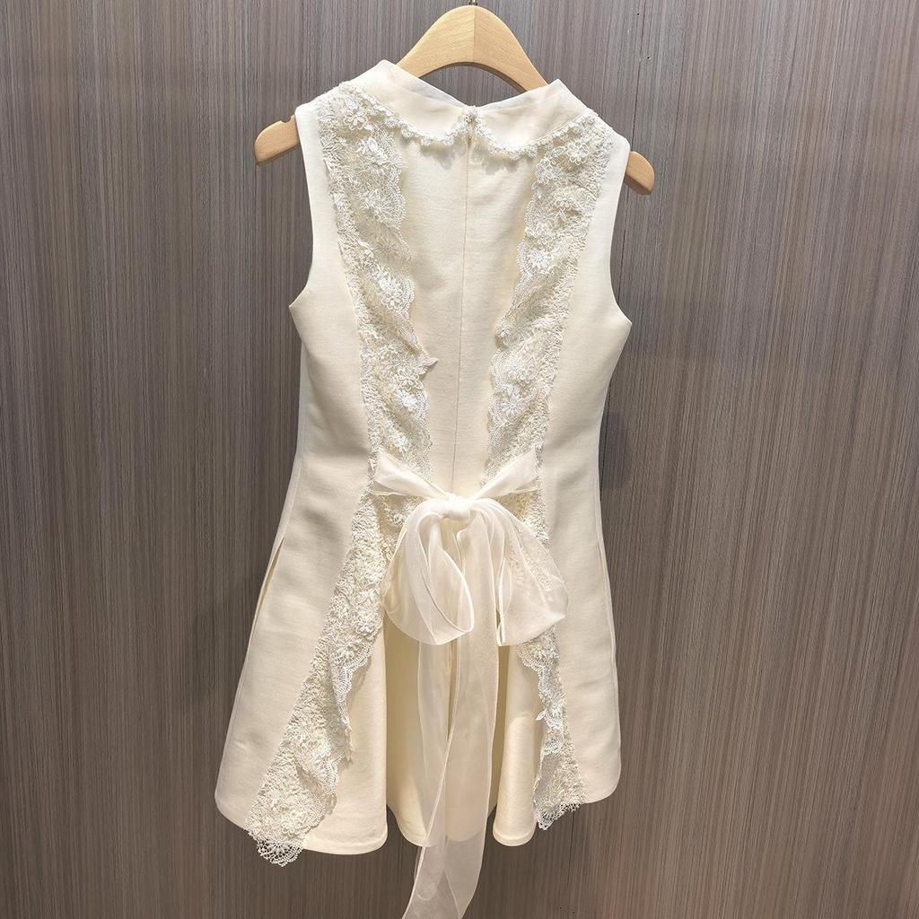 In Stock: 2026 Spring Bowknot Ruffle Sleeveless Vest Dress - New Style