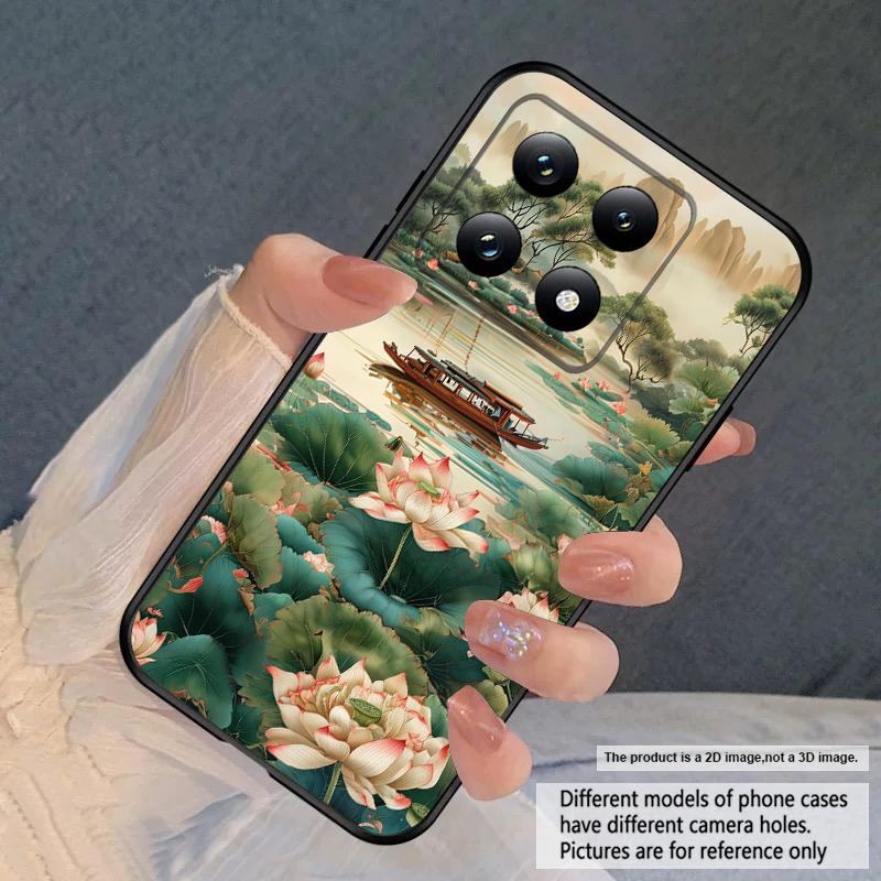 Ship and Red Lotus For Xiaomi Poco X7 M7 Pro 5G M5 X4Pro 4 M6 4G C65 C75 F6 F5 X6 5 7 X5 F7 Ultra M5S M4Pro 5G soft phone case