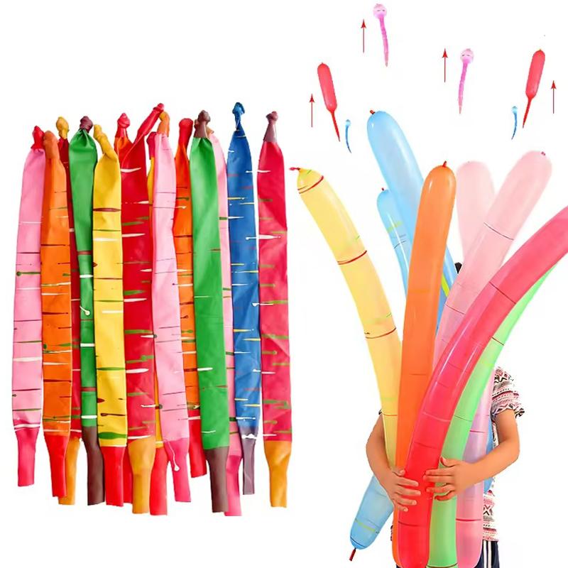 100Pcs Striped Rocket Sound Balloon Multi Color Inflatable Air Balls Globos Children Birthday Party Decor Funny Kids Play Toys