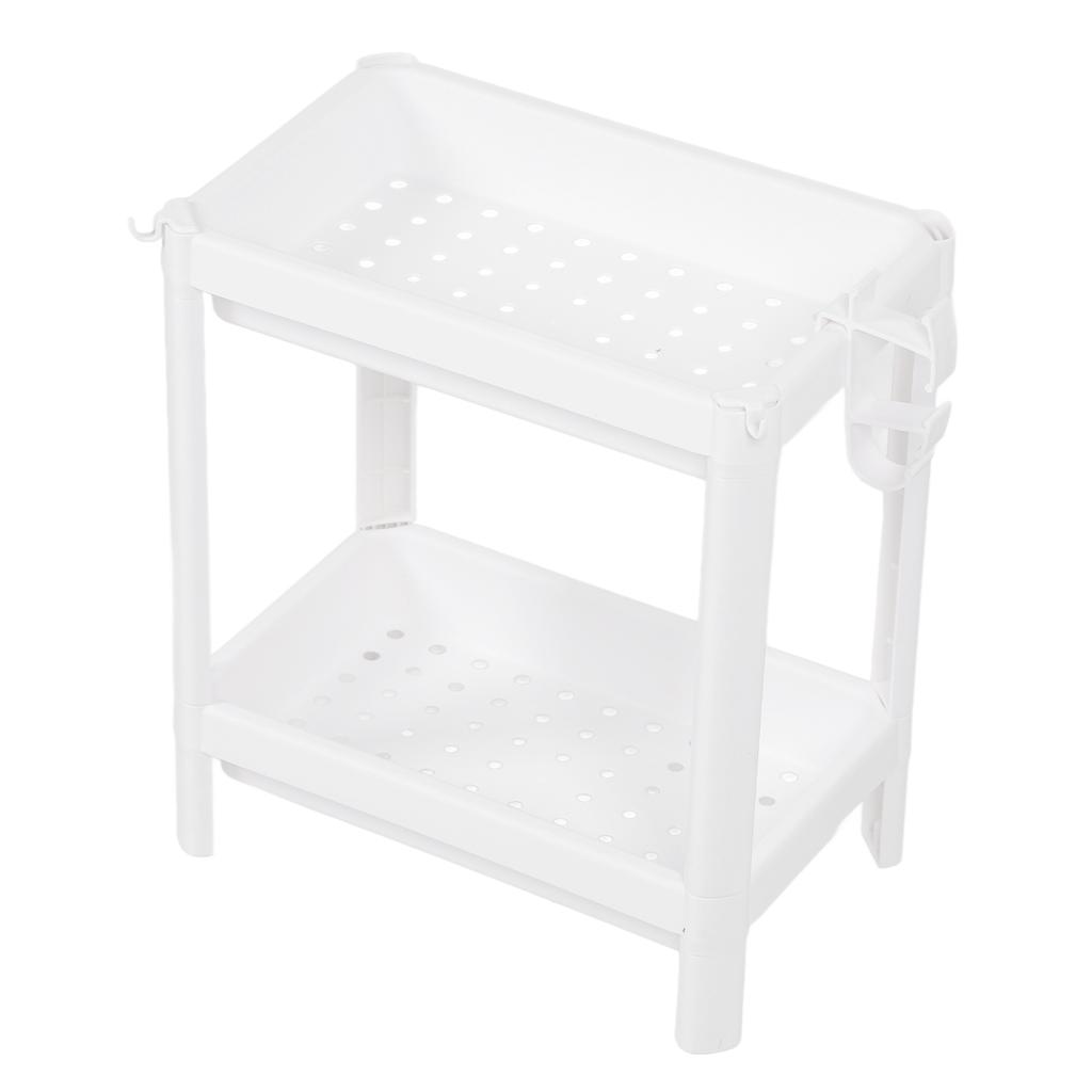 Bathroom Tower Shelf Plastic Freestanding Storage Rack Organizer Multifunctional Shelving Unit for Living Room Bedroom