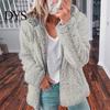 Women Cozy Zip-up Coat Winter Sherpa Fleece Short Jacket Hooded Zipper Cardigan Lightweight Zippered Warm Casual Solid Plush Windproof for Fall