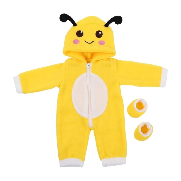 Reizende Puppenkleidung mit Tiermotiv für 43 cm Reborn-Puppen, Outfit-Set, weiches Polyesterkostüm für Kinder, Spielzeug zum Rollenspiel