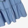ZANZEA Ensembles Deux Pièces Élégants pour Femmes : Blouse à Manches Longues Bordée de Dentelle et Longues Jupes