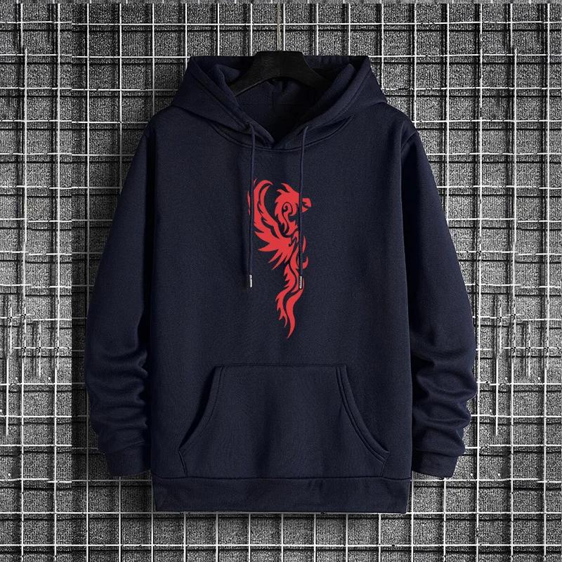 Male Trendy Casual Autumn Winter Style Hoody Urban Outwear Men Phoenix Hoodies 2025 Streetwear Fashion Hip Hop Hooded Sweatshirt