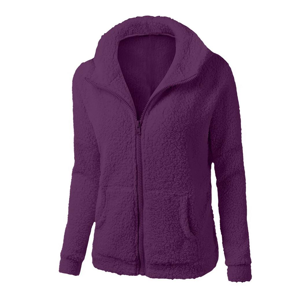Winter Plush Tops Fashion Fall Winter Coats For Women Hoodie Woolen Coat   Ladies Jacket