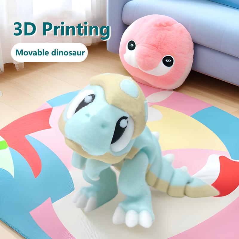 3D Printed Cute Dinosaur Baby Eggshell Figure Animal Toy Home Decoration Joints Movable Realistic Eyes Desktop Decor