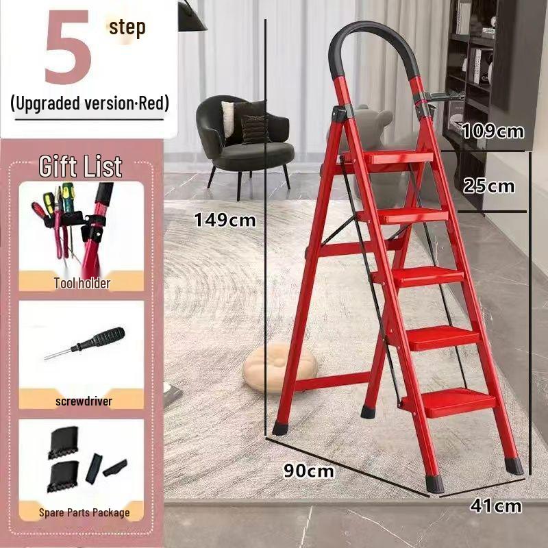 Multifunctional Indoor A-Frame Aluminum Alloy Folding Ladder