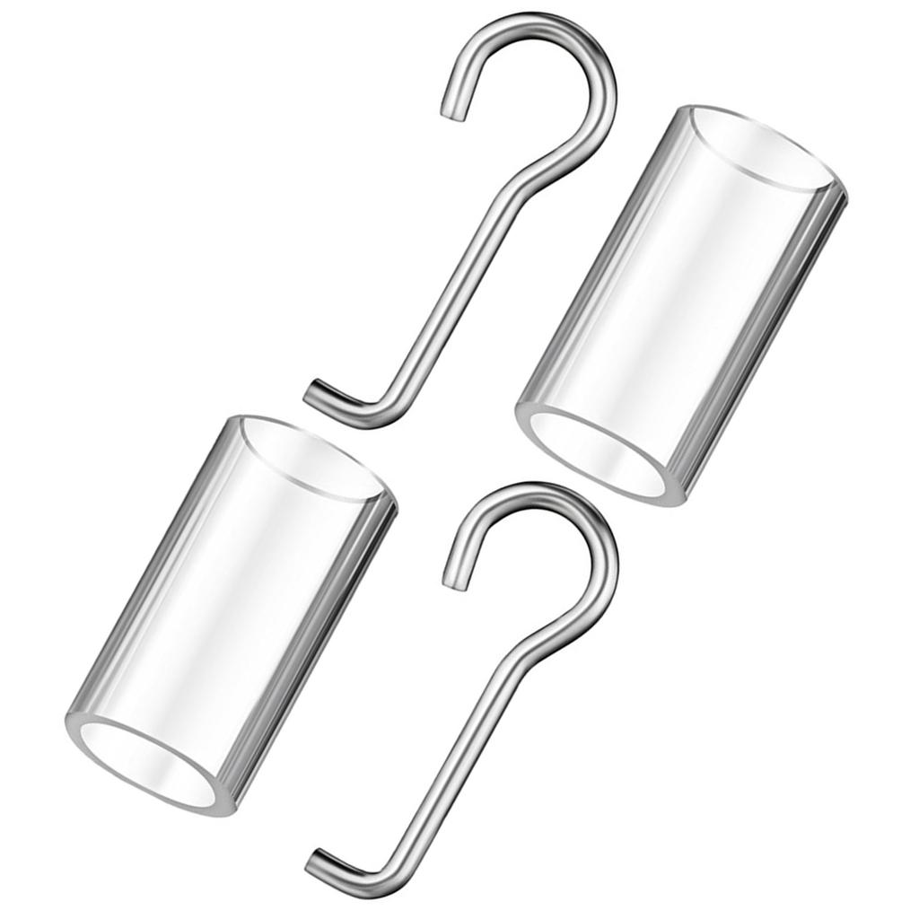 2 Set Tilt Wand Wire and Sleeve Collar for Horizontal Mini Blinds Wand Replacement with Hook Window Blind Repair Parts